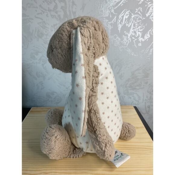 Little Jellycat Starry Bashful Bunny Rabbit Rattle Soft Plush Tan White Stars - Picture 6 of 8